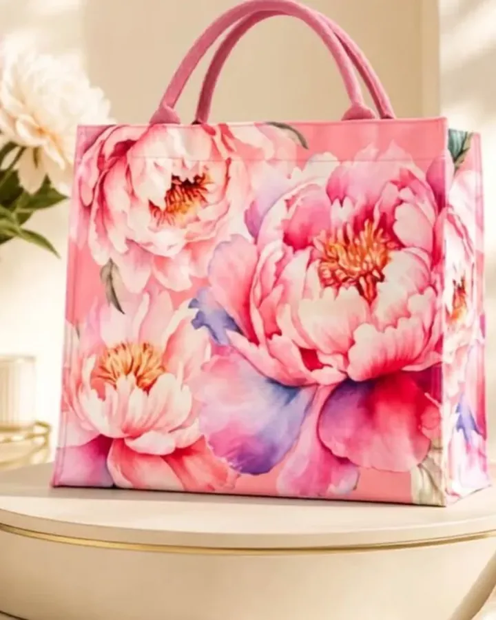 ลายพีโอนีสีน้ำ — Heritage Tote