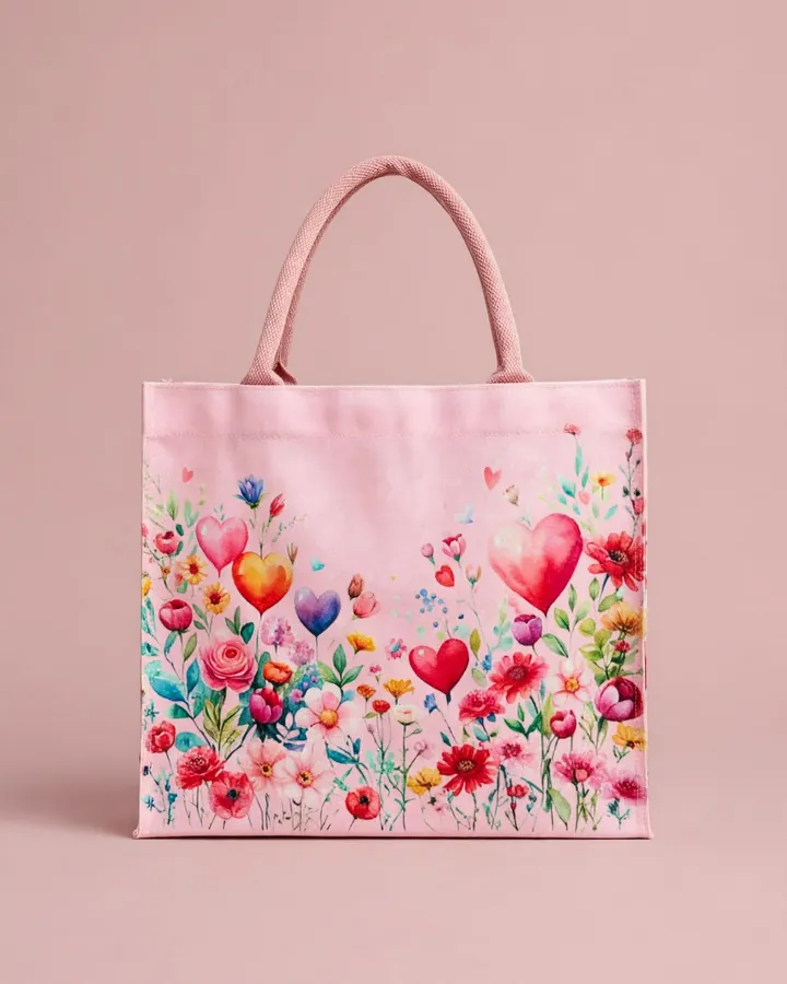 ดอกไม้และหัวใจสีน้ำ — Heritage Tote
